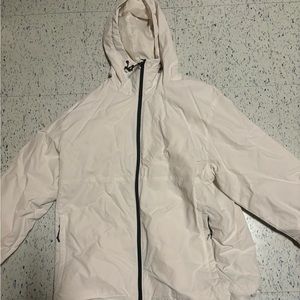 white windbreaker
